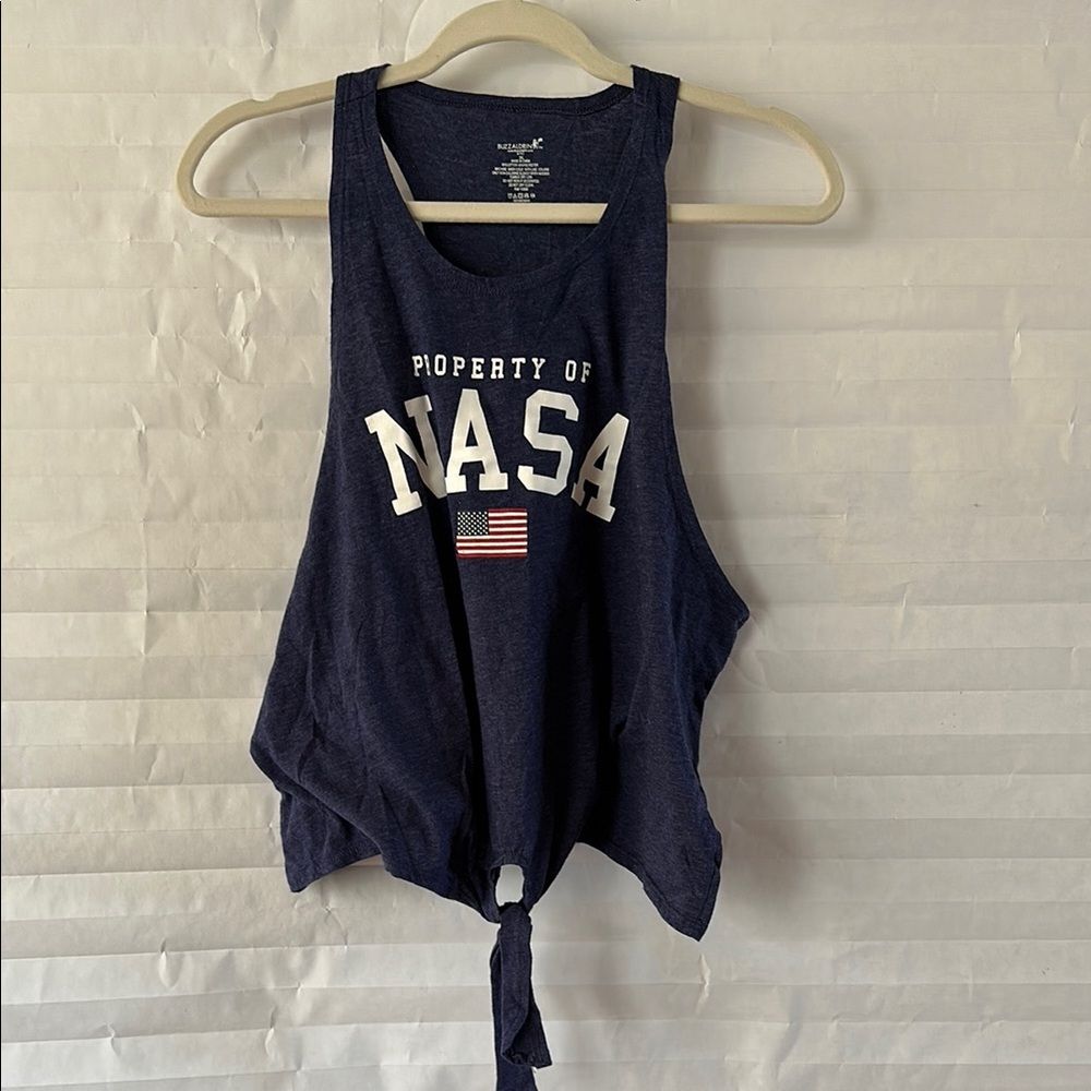 Buzz Aldrin Nasa Graphic Sleeveless T-Shirt Blue Size 2xl Property Of Nasa